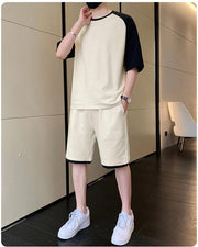 Men’s Casual 2-Piece Cotton T-Shirt and Shorts Tracksuit