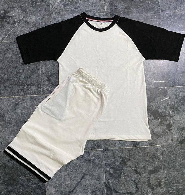 Men’s Casual 2-Piece Cotton T-Shirt and Shorts Tracksuit