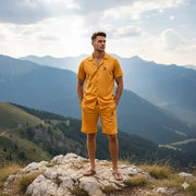 Men’s Summer Tracksuit Set: Lettered T-Shirt & Shorts