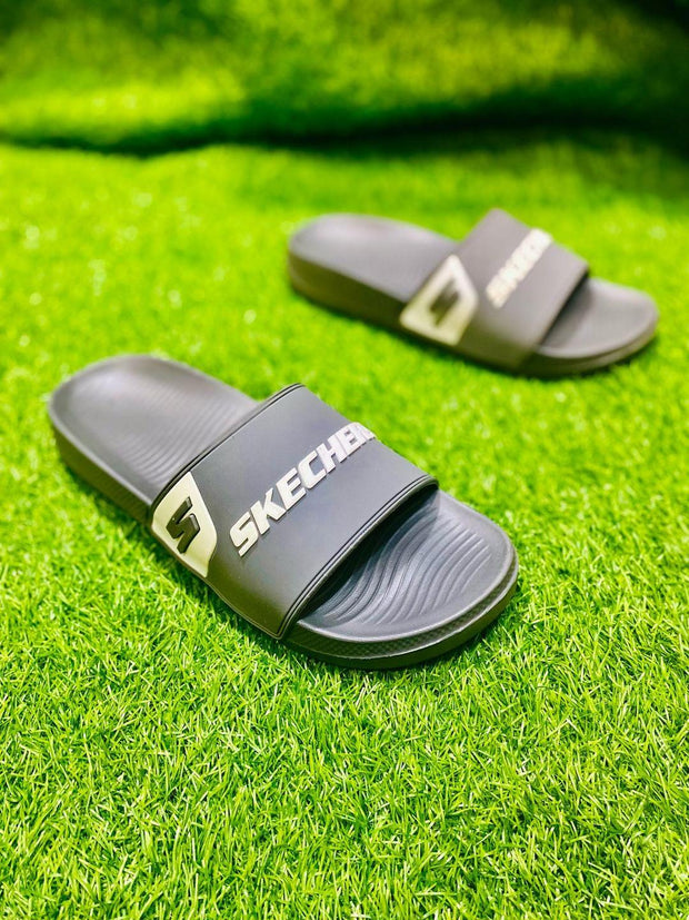 Men's Casual PU Leather Slide Slippers - 1 Pcs Grey