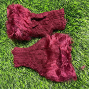 Warm Fingerless Gloves - 1 Pair Fur Lined Women's Winter Accessory
