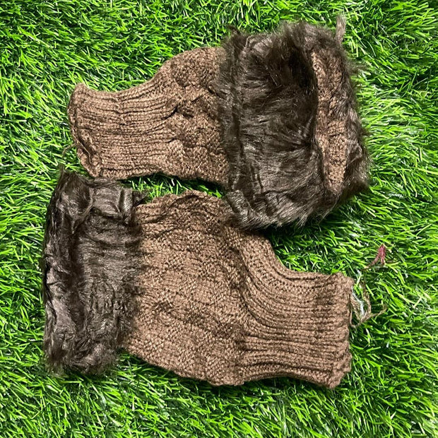 Warm Fingerless Gloves - 1 Pair Fur Lined Women's Winter Accessory
