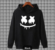 [ Black Smile ] Polyester Fleece Printed Hoodie