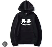 [ Black Smile ] Polyester Fleece Printed Hoodie