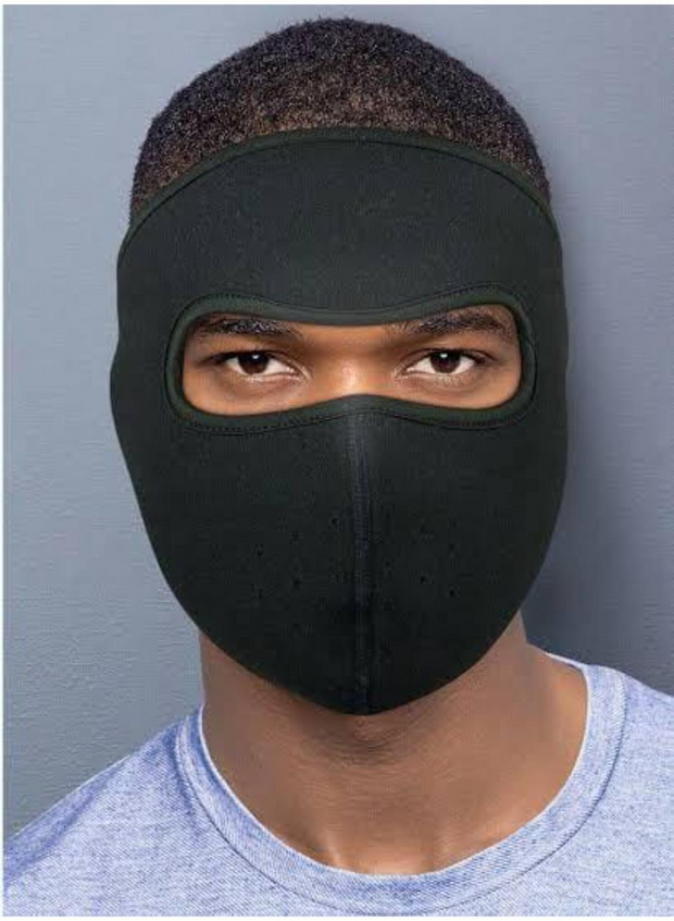 1 Pc Windproof Anti-Dust Full Face Mask – Black Fleece (Plain Design)