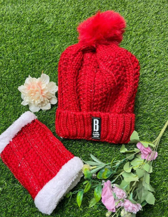 Beanie Wool Cap With Neck Warmer